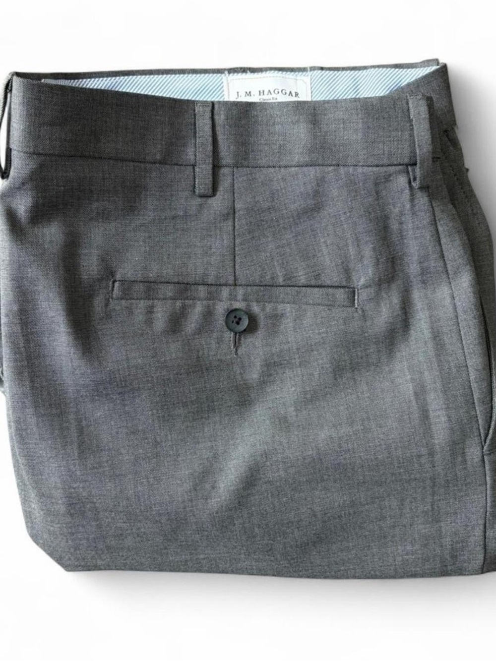 J.M. Haggar Dress Pants Men’s Size 44W x 30L Grey Classic Fit Pleated Stretch